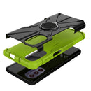 For Motorola Moto G62 5G Armor Bear Shockproof PC + TPU Phone Case with Ring(Green)