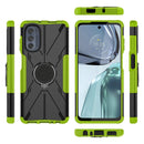 For Motorola Moto G62 5G Armor Bear Shockproof PC + TPU Phone Case with Ring(Green)