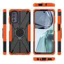 For Motorola Moto G62 5G Armor Bear Shockproof PC + TPU Phone Case with Ring(Orange)