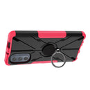 For Motorola Moto G62 5G Armor Bear Shockproof PC + TPU Phone Case with Ring(Rose Red)
