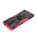 For Motorola Moto G62 5G Armor Bear Shockproof PC + TPU Phone Case with Ring(Rose Red)