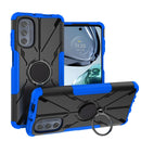 For Motorola Moto G62 5G Armor Bear Shockproof PC + TPU Phone Case with Ring(Blue)