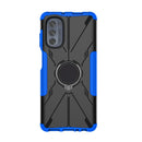 For Motorola Moto G62 5G Armor Bear Shockproof PC + TPU Phone Case with Ring(Blue)