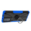 For Motorola Moto G62 5G Armor Bear Shockproof PC + TPU Phone Case with Ring(Blue)