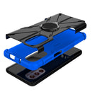 For Motorola Moto G62 5G Armor Bear Shockproof PC + TPU Phone Case with Ring(Blue)