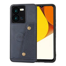 For vivo V25 5G Double Buckle Magnetic Phone Case(Blue)