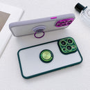 For iPhone 12 Pro Electroplated Ring Holder Phone Case(Wine Red)