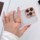 For iPhone 12 Pro Electroplated Ring Holder Phone Case(Pink)