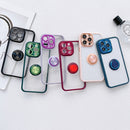 For iPhone 11 Pro Electroplated Ring Holder Phone Case(Green)