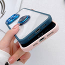 For iPhone 11 Pro Electroplated Ring Holder Phone Case(Pink)