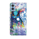 For Motorola Moto E22 / Moto E22i 3D Painting Pattern TPU + PU Phone Case(Watercolor Owl)