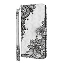 For Motorola Moto E22 / Moto E22i 3D Painting Pattern TPU + PU Phone Case(Diagonal Black Flower)