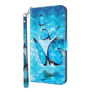 For Motorola Moto E22 / Moto E22i 3D Painting Pattern TPU + PU Phone Case(Three Butterflies)