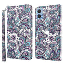 For Motorola Moto E22 / Moto E22i 3D Painting Pattern TPU + PU Phone Case(Swirl Pattern)