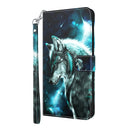 For Motorola Moto E22 / Moto E22i 3D Painting Pattern TPU + PU Phone Case(Wolf)