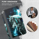 For Motorola Moto E22 / Moto E22i 3D Painting Pattern TPU + PU Phone Case(Wolf)