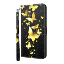 For Motorola Moto E22 / Moto E22i 3D Painting Pattern TPU + PU Phone Case(Gold Butterfly)