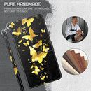 For Motorola Moto E22 / Moto E22i 3D Painting Pattern TPU + PU Phone Case(Gold Butterfly)