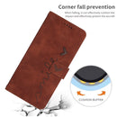 For Motorola Moto E32/E32s Skin Feel Heart Pattern Leather Phone Case(Brown)