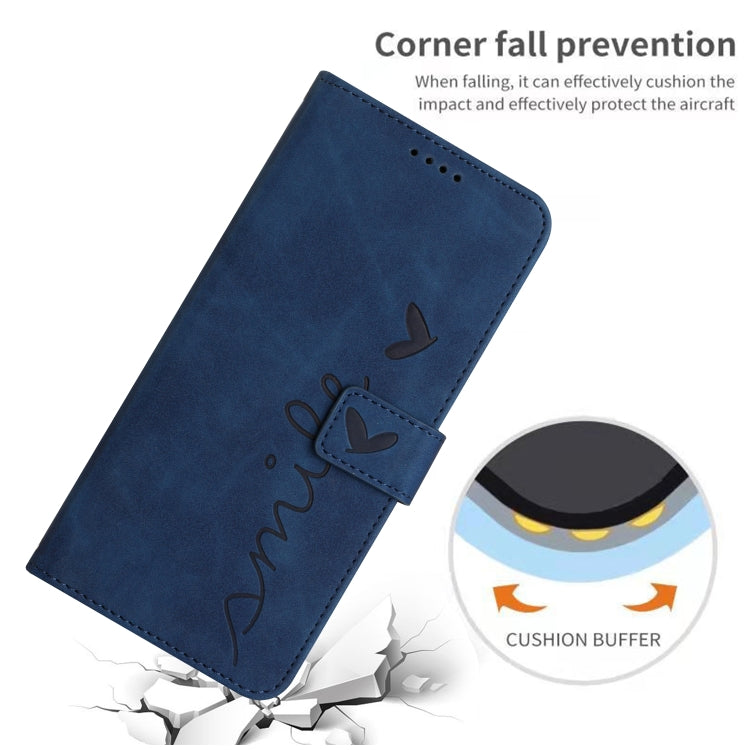 For Motorola Moto E32/E32s Skin Feel Heart Pattern Leather Phone Case(Blue)