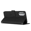 For Motorola Moto E32/E32s Skin Feel Heart Pattern Leather Phone Case(Black)