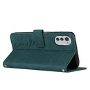 For Motorola Moto E32/E32s Skin Feel Heart Pattern Leather Phone Case(Green)