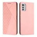 For Motorola Moto E32 4G/E32s Diamond Pattern Splicing Skin Feel Magnetic Phone Case(Rose Gold)
