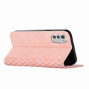 For Motorola Moto E32 4G/E32s Diamond Pattern Splicing Skin Feel Magnetic Phone Case(Rose Gold)