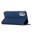 For Motorola Moto E32 4G/E32s Diamond Pattern Splicing Skin Feel Magnetic Phone Case(Blue)