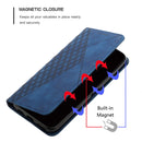 For Motorola Moto E32 4G/E32s Diamond Pattern Splicing Skin Feel Magnetic Phone Case(Blue)