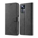 For Xiaomi 12T / 12T Pro LC.IMEEKE Calf Texture Leather Phone Case(Black)