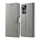 For Xiaomi 12T / 12T Pro LC.IMEEKE Calf Texture Leather Phone Case(Grey)