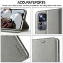 For Xiaomi 12T / 12T Pro LC.IMEEKE Calf Texture Leather Phone Case(Grey)