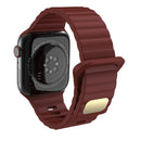 Breathable Skin-friendly Silicone Watch Band For Apple Watch Ultra 49mm / Series 8&7 45mm / SE 2&6&SE&5&4 44mm / 3&2&1 42mm(Deep Red)