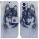 For Motorola Edge 30 Neo / Edge 30 Lite Coloured Drawing Leather Phone Case(White Wolf)