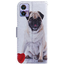 For Motorola Edge 30 Neo / Edge 30 Lite Coloured Drawing Leather Phone Case(Pug)
