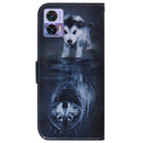 For Motorola Edge 30 Neo / Edge 30 Lite Coloured Drawing Leather Phone Case(Wolf and Dog)
