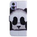 For Motorola Edge 30 Neo / Edge 30 Lite Coloured Drawing Leather Phone Case(Panda)