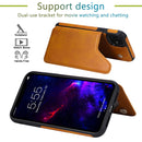 For iPhone 11 Shockproof Calf Texture Protective Case with Holder & Card Slots & Frame(Rose Gold)