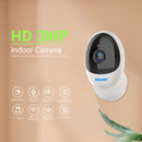 ESCAM QF006 3MP 1296P HD Indoor Wireless PTZ IP Camera IR Night Vision AI Humanoid Detection Home Security CCTV Monitor, Plug Type:UK Plug(White)