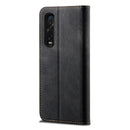 For OPPO Find X2 Pro Denim Texture Casual Style Horizontal Flip Leather Case with Holder & Card Slots & Wallet(Black)