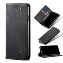 For OPPO Find X2 Pro Denim Texture Casual Style Horizontal Flip Leather Case with Holder & Card Slots & Wallet(Black)