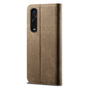 For OPPO Find X2 Pro Denim Texture Casual Style Horizontal Flip Leather Case with Holder & Card Slots & Wallet(Khaki)