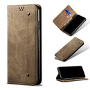 For OPPO Find X2 Pro Denim Texture Casual Style Horizontal Flip Leather Case with Holder & Card Slots & Wallet(Khaki)