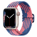 Buckle Nylon Braided Watch Band for Apple Watch Ultra 49mm / Series 8&7 45mm / SE 2&6&SE&5&4 44mm / 3&2&1 42mm(Blue Pink)