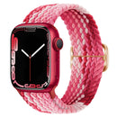 Buckle Nylon Braided Watch Band for Apple Watch Ultra 49mm / Series 8&7 45mm / SE 2&6&SE&5&4 44mm / 3&2&1 42mm(Strawberry)