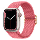 Buckle Nylon Braided Watch Band for Apple Watch Ultra 49mm / Series 8&7 45mm / SE 2&6&SE&5&4 44mm / 3&2&1 42mm(Pink)