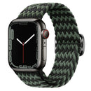 Buckle Nylon Braided Watch Band For Apple Watch Series 8&7 41mm / SE 2&6&SE&5&4 40mm / 3&2&1 38mm(Black Green)
