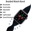 Buckle Nylon Braided Watch Band For Apple Watch Series 8&7 41mm / SE 2&6&SE&5&4 40mm / 3&2&1 38mm(Rainbow)