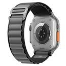 For Apple Watch Ultra 49mm Nylon Watch Band (Black Grey)